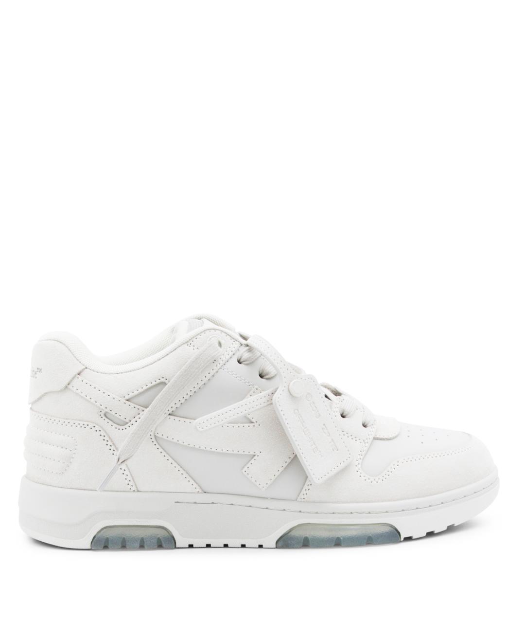 OFF-WHITE Белые кожаные низкие кроссовки / кеды, фото 1