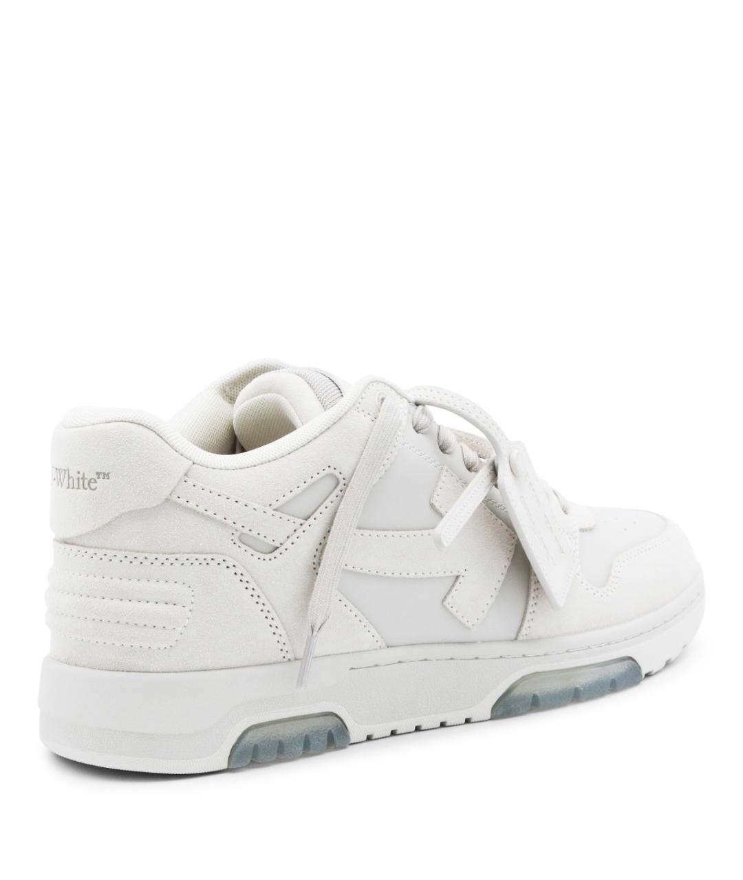 OFF-WHITE Белые кожаные низкие кроссовки / кеды, фото 3