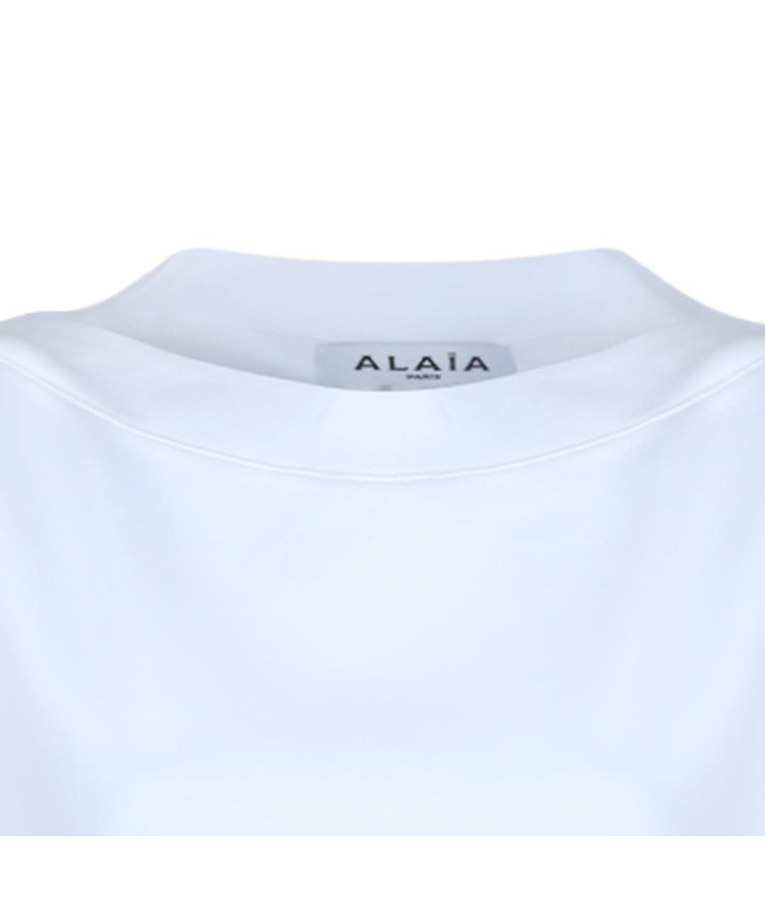 ALAIA Белая хлопко-эластановая футболка, фото 3