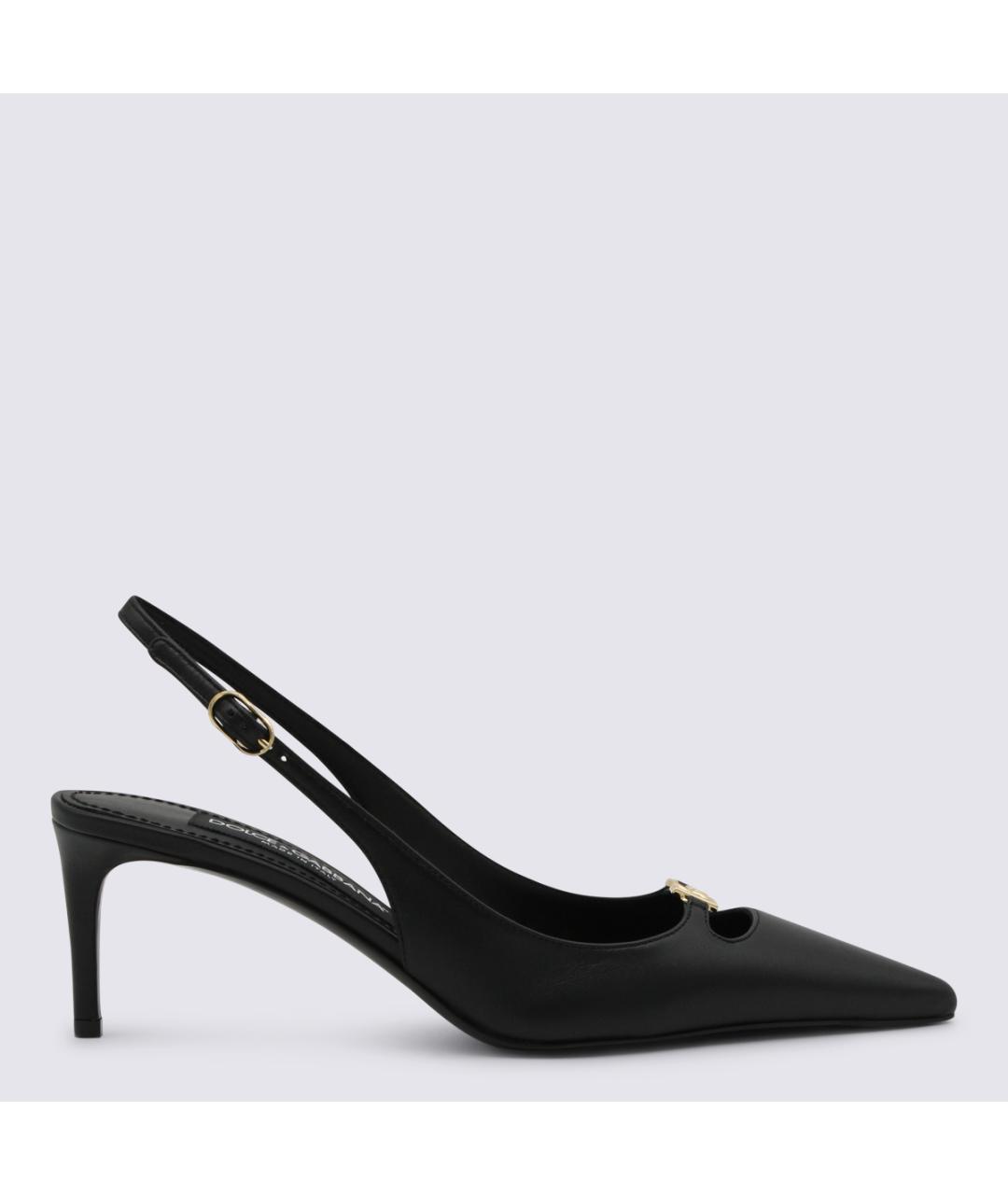 DOLCE&GABBANA Черные кожаные туфли, фото 2