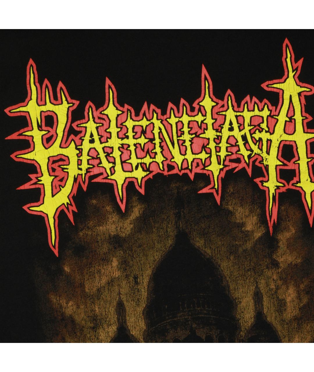 BALENCIAGA Черная хлопковая футболка, фото 3