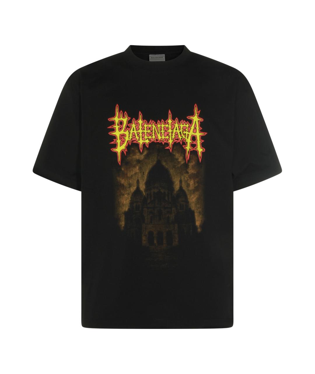 BALENCIAGA Черная хлопковая футболка, фото 1
