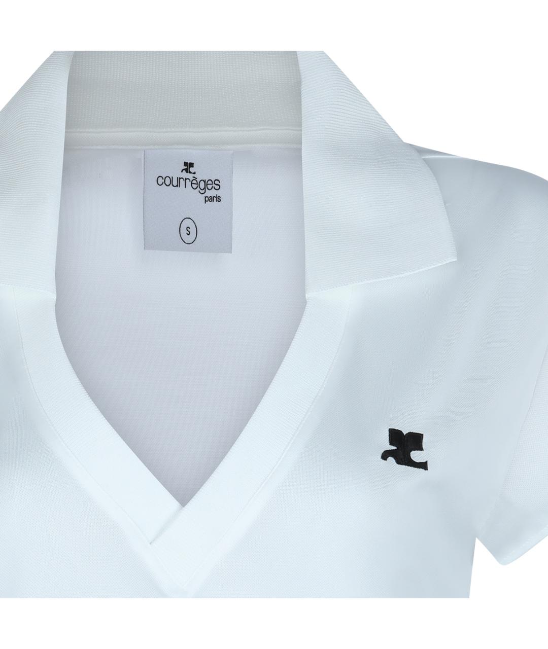 COURREGES Белая полиэстеровая футболка, фото 3