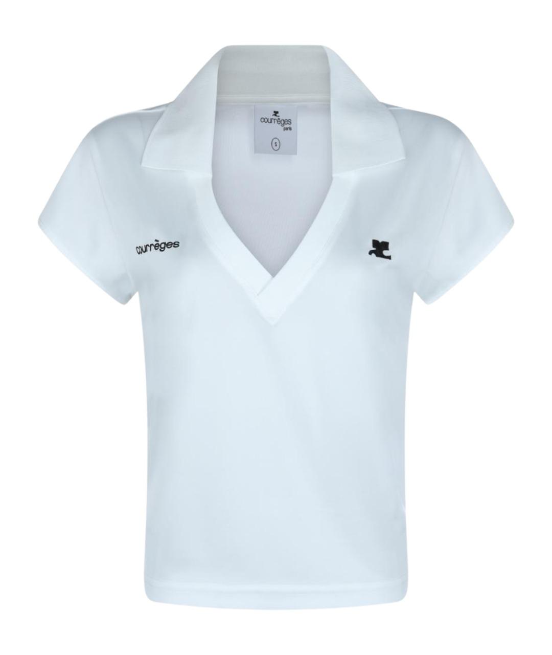 COURREGES Белая полиэстеровая футболка, фото 1