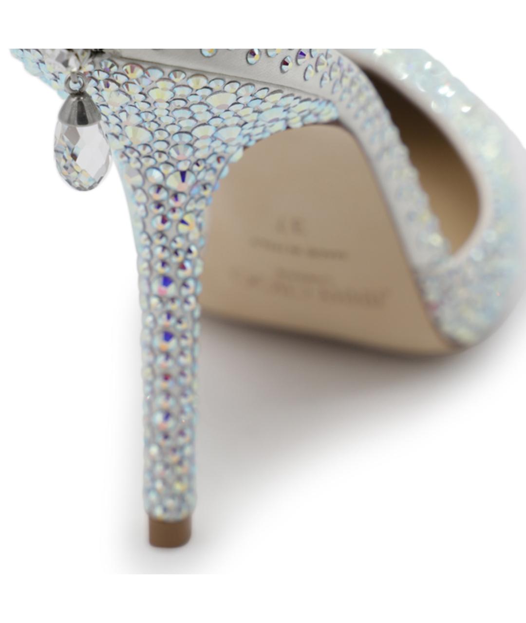 JIMMY CHOO Серебряные кожаные туфли, фото 3