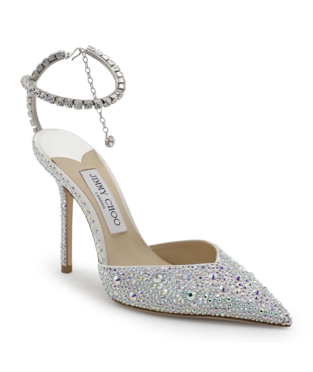 JIMMY CHOO Серебряные кожаные туфли, фото 2