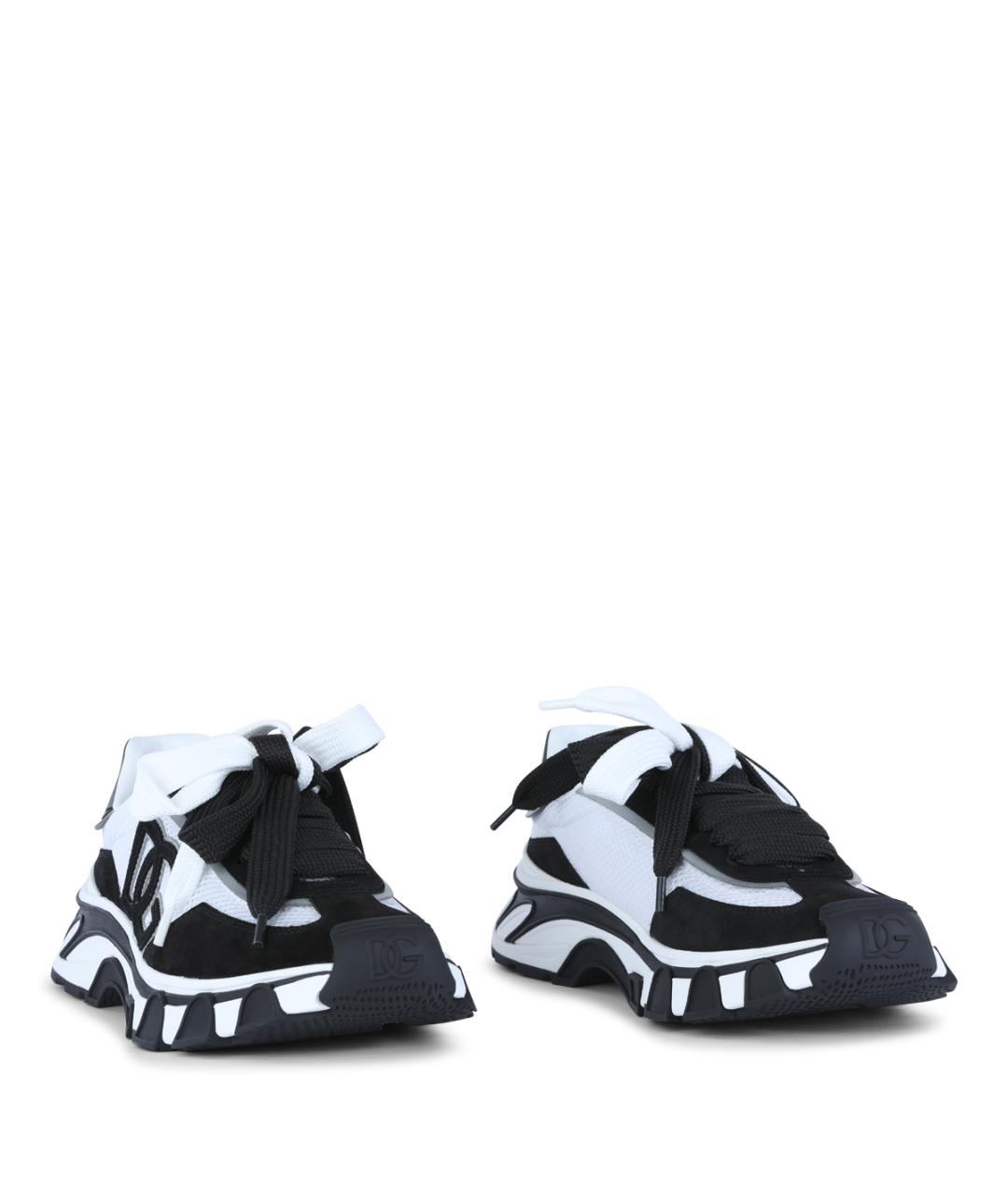 DOLCE&GABBANA Белые текстильные низкие кроссовки / кеды, фото 2