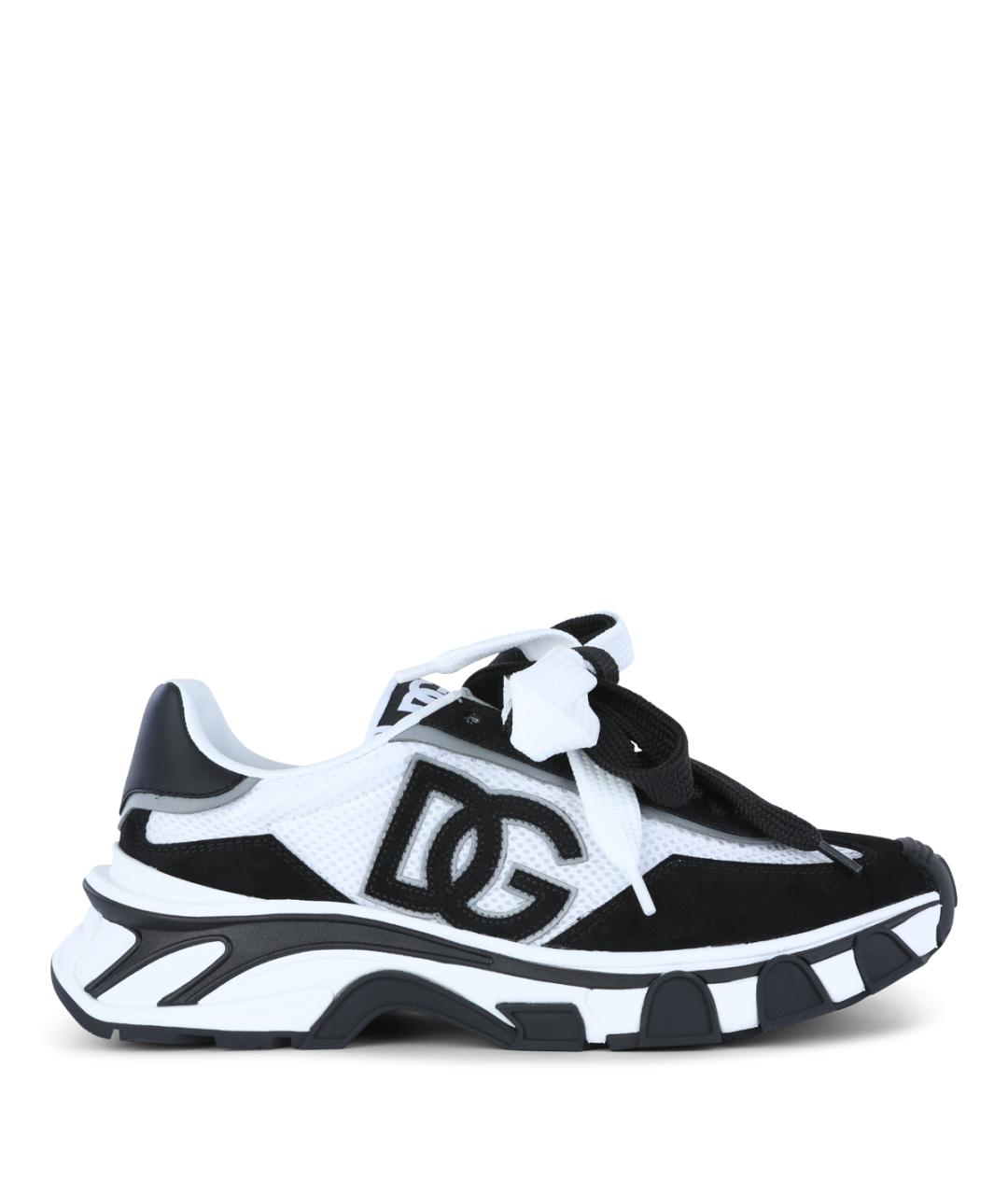 DOLCE&GABBANA Белые текстильные низкие кроссовки / кеды, фото 1