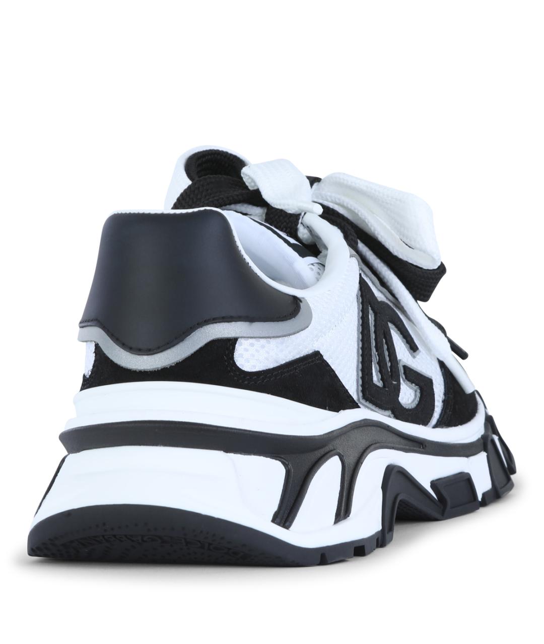 DOLCE&GABBANA Белые текстильные низкие кроссовки / кеды, фото 3