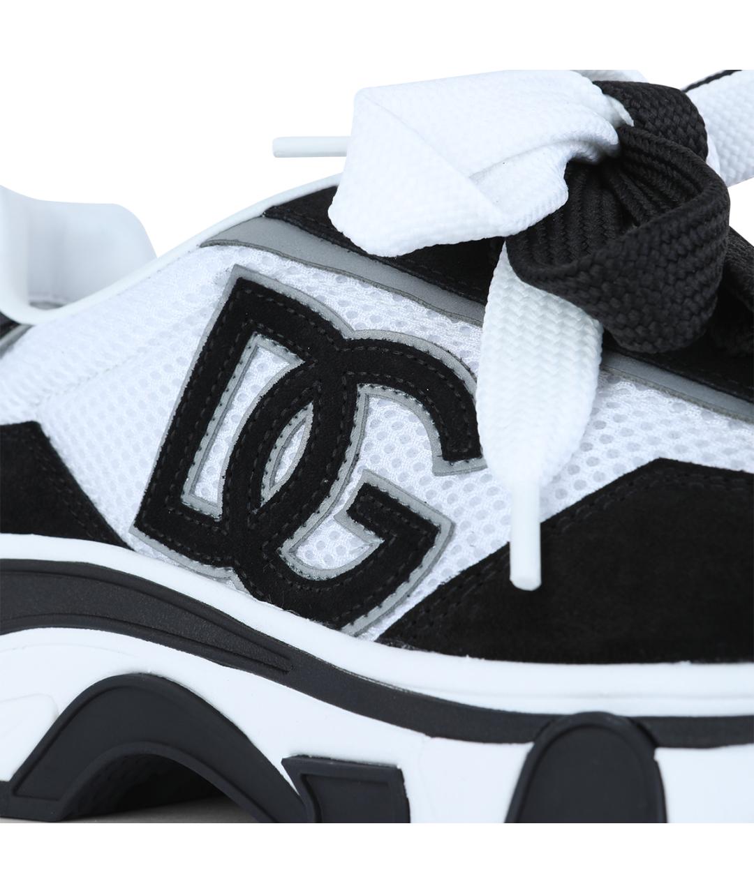 DOLCE&GABBANA Белые текстильные низкие кроссовки / кеды, фото 4