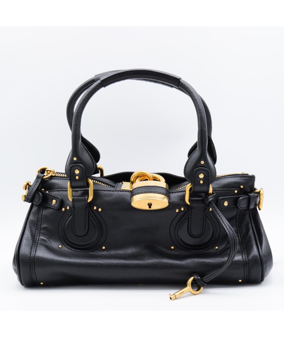 CHLOE Черная кожаная сумка через плечо, фото 2