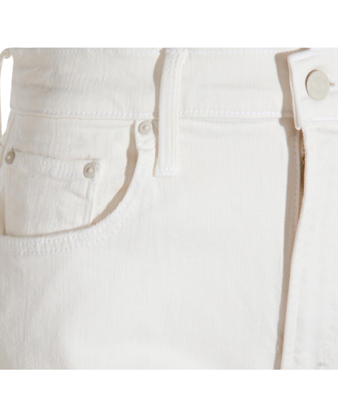 MOTHER Белые хлопковые прямые джинсы, фото 3
