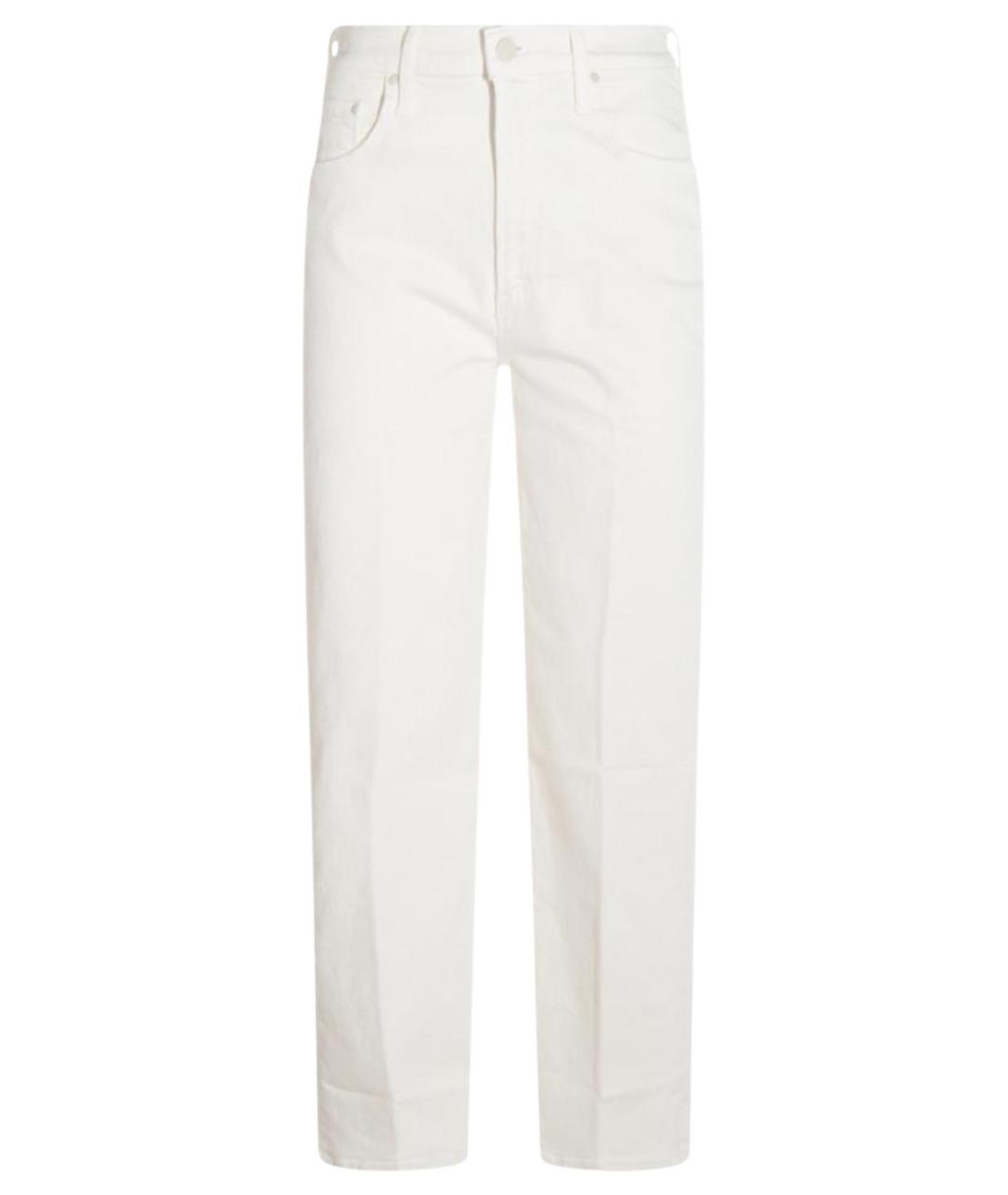 MOTHER Белые хлопковые прямые джинсы, фото 1