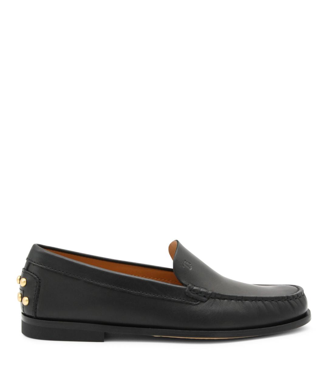TOD'S Черные кожаные лоферы, фото 1
