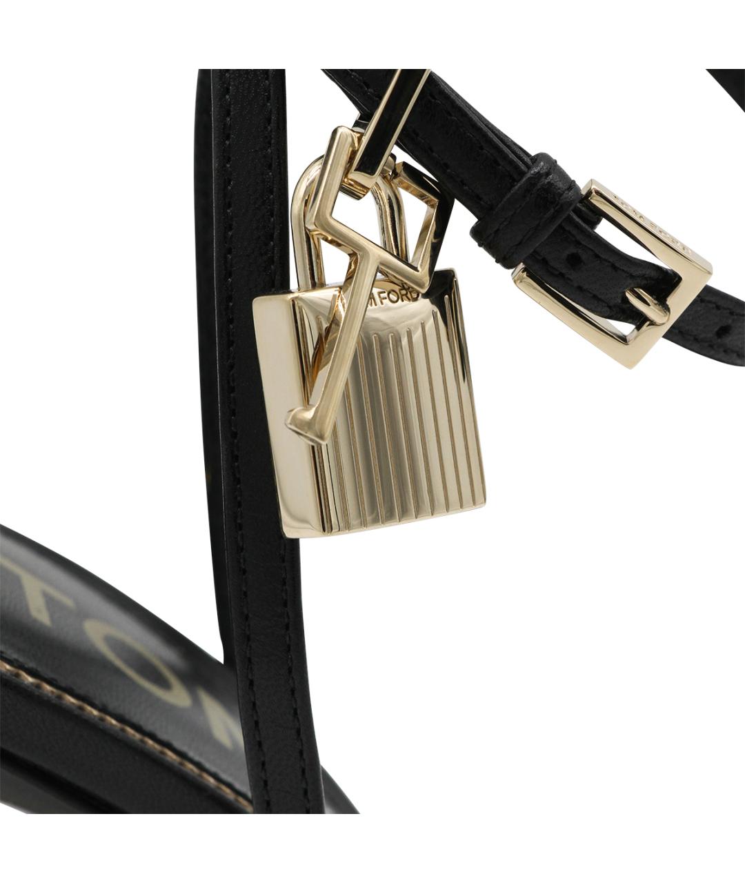 TOM FORD Черные кожаные босоножки, фото 4