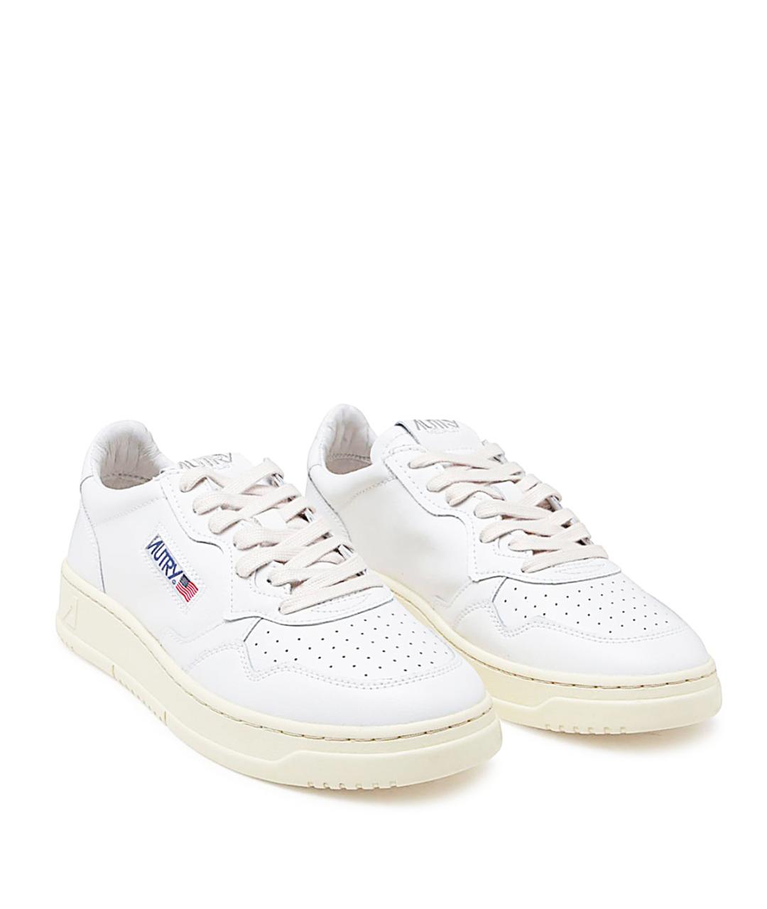 AUTRY Белые кожаные низкие кроссовки / кеды, фото 2