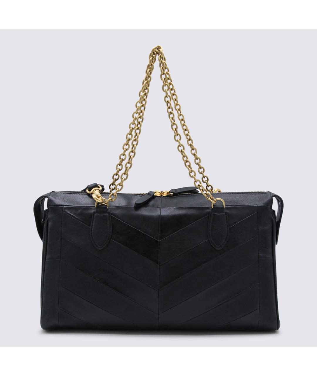 VALENTINO Черная кожаная сумка через плечо, фото 4