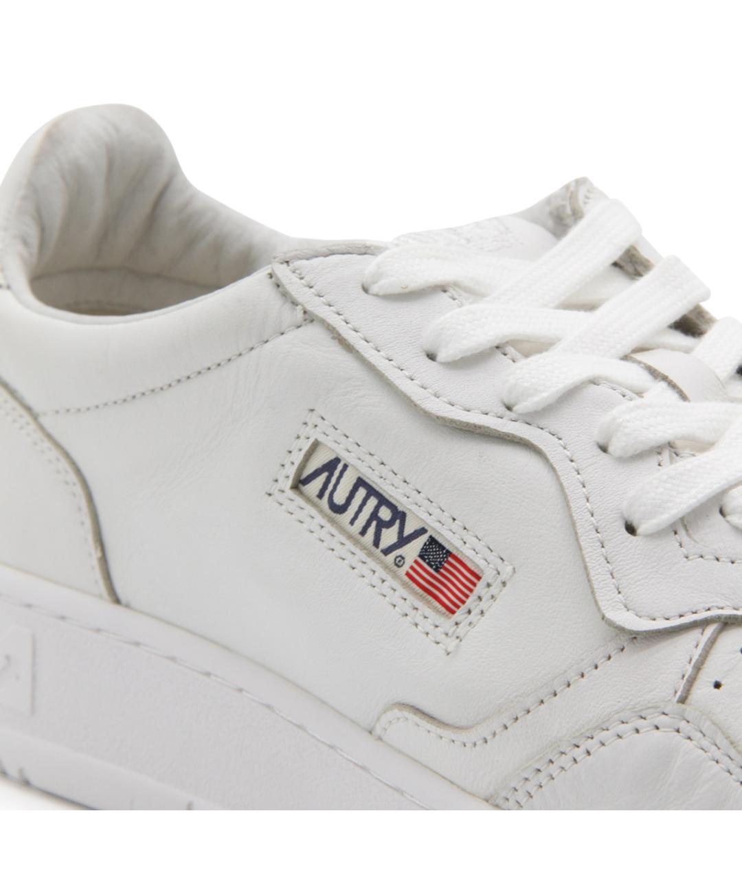 AUTRY Белые кожаные низкие кроссовки / кеды, фото 4