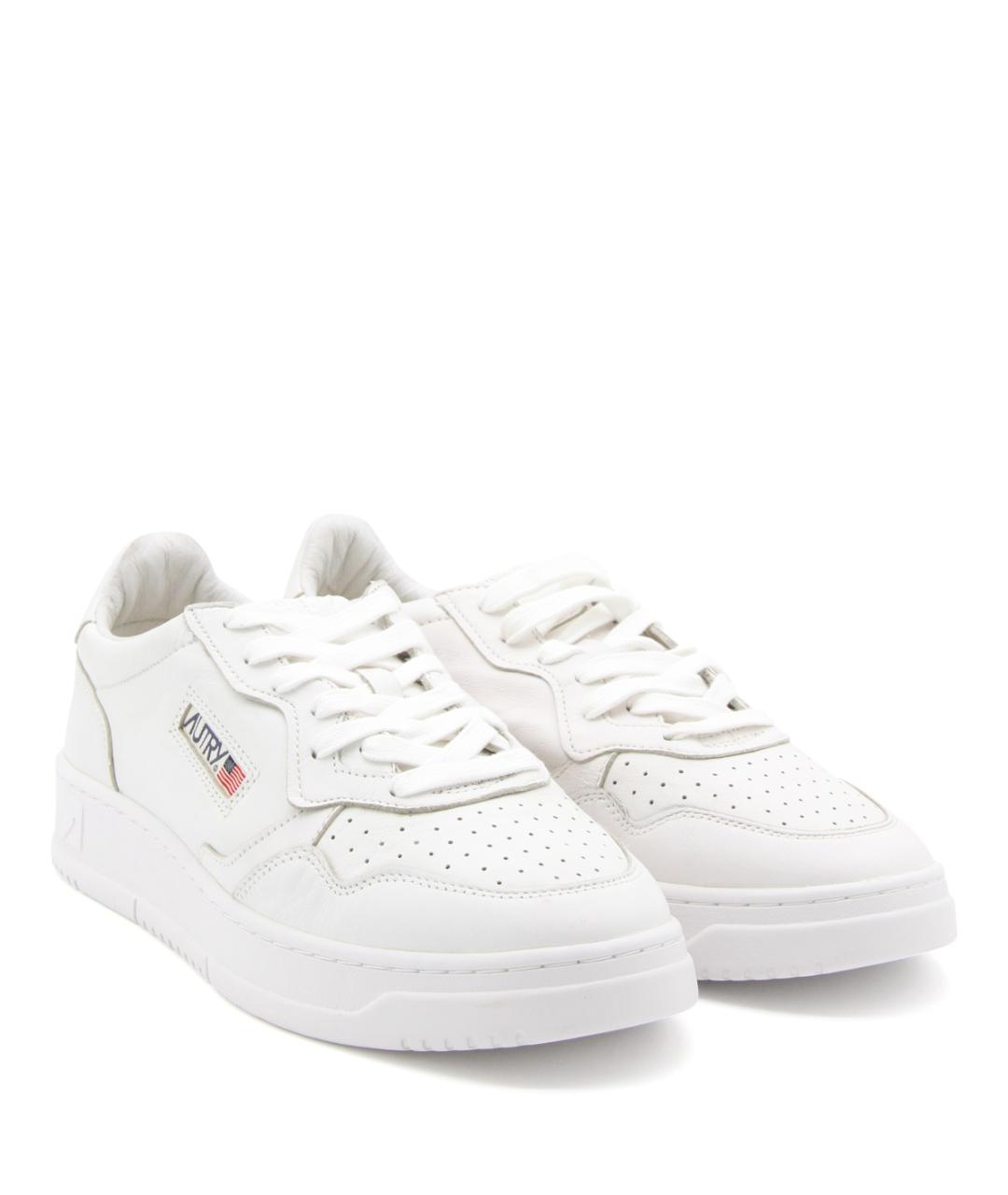 AUTRY Белые кожаные низкие кроссовки / кеды, фото 2