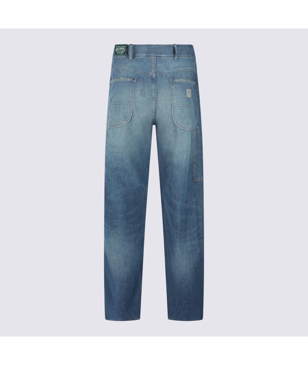 POLO RALPH LAUREN Синие хлопковые прямые джинсы, фото 3