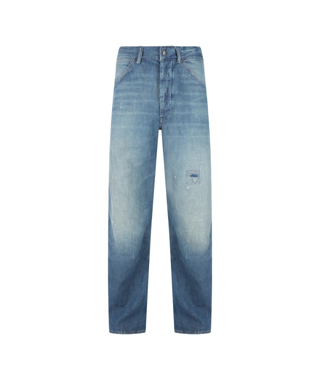 POLO RALPH LAUREN Синие хлопковые прямые джинсы, фото 2