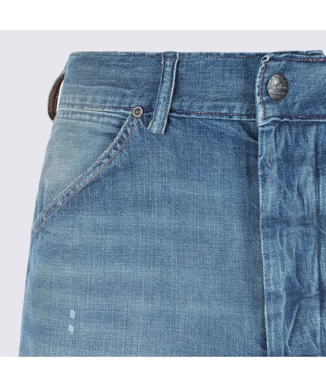 POLO RALPH LAUREN Синие хлопковые прямые джинсы, фото 5