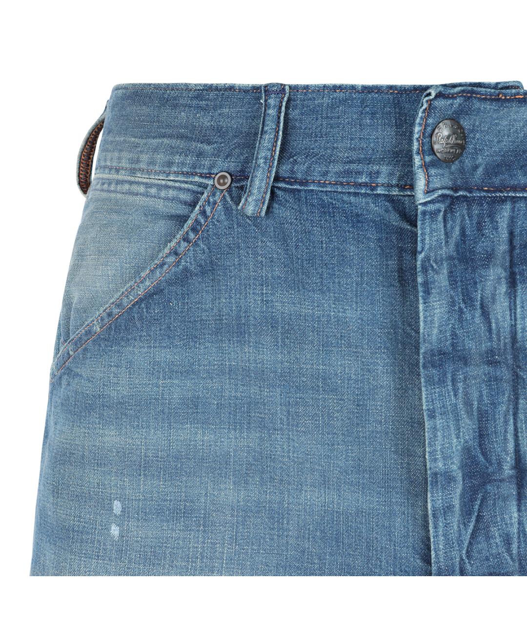 POLO RALPH LAUREN Синие хлопковые прямые джинсы, фото 6