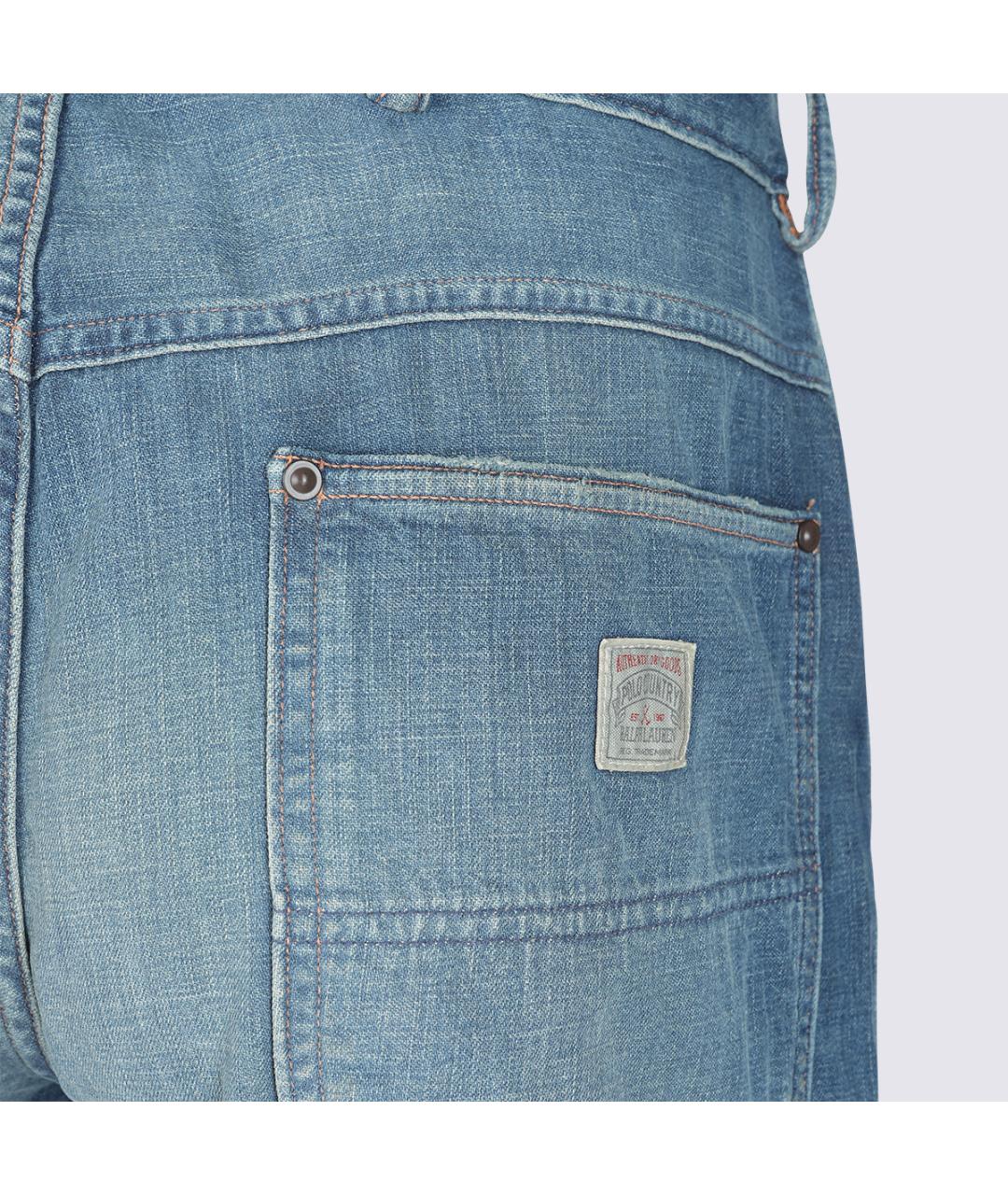 POLO RALPH LAUREN Синие хлопковые прямые джинсы, фото 7