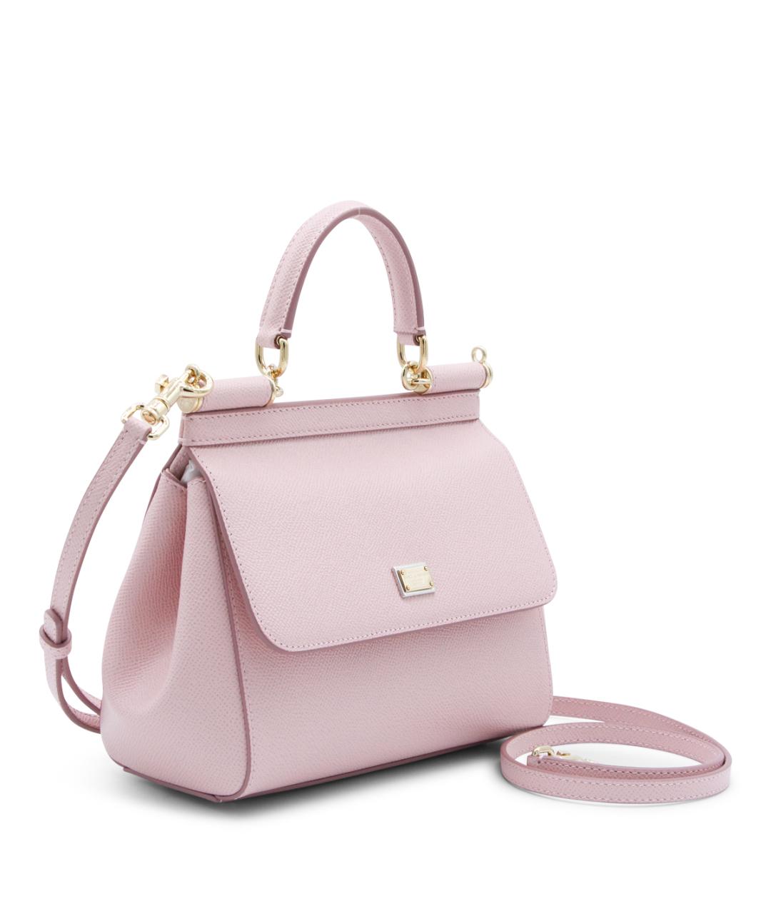 DOLCE&GABBANA Розовая кожаная сумка тоут, фото 2