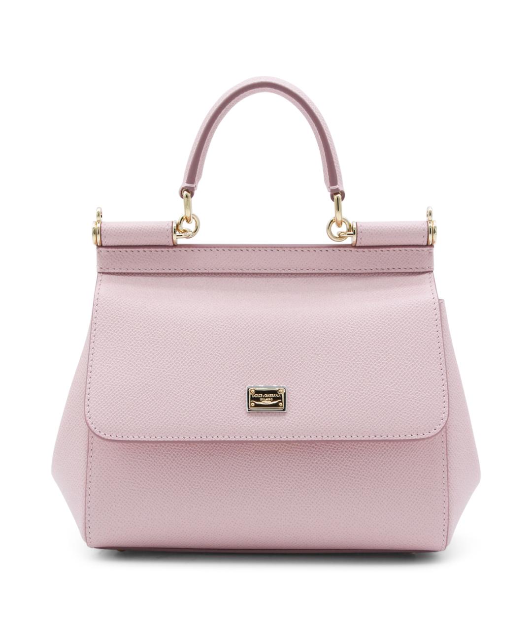 DOLCE&GABBANA Розовая кожаная сумка тоут, фото 1