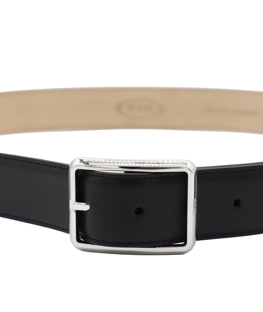 TOD'S Черный кожаный ремень, фото 2