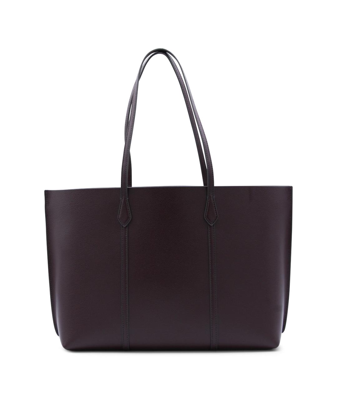 TORY BURCH Бордовая кожаная сумка тоут, фото 3