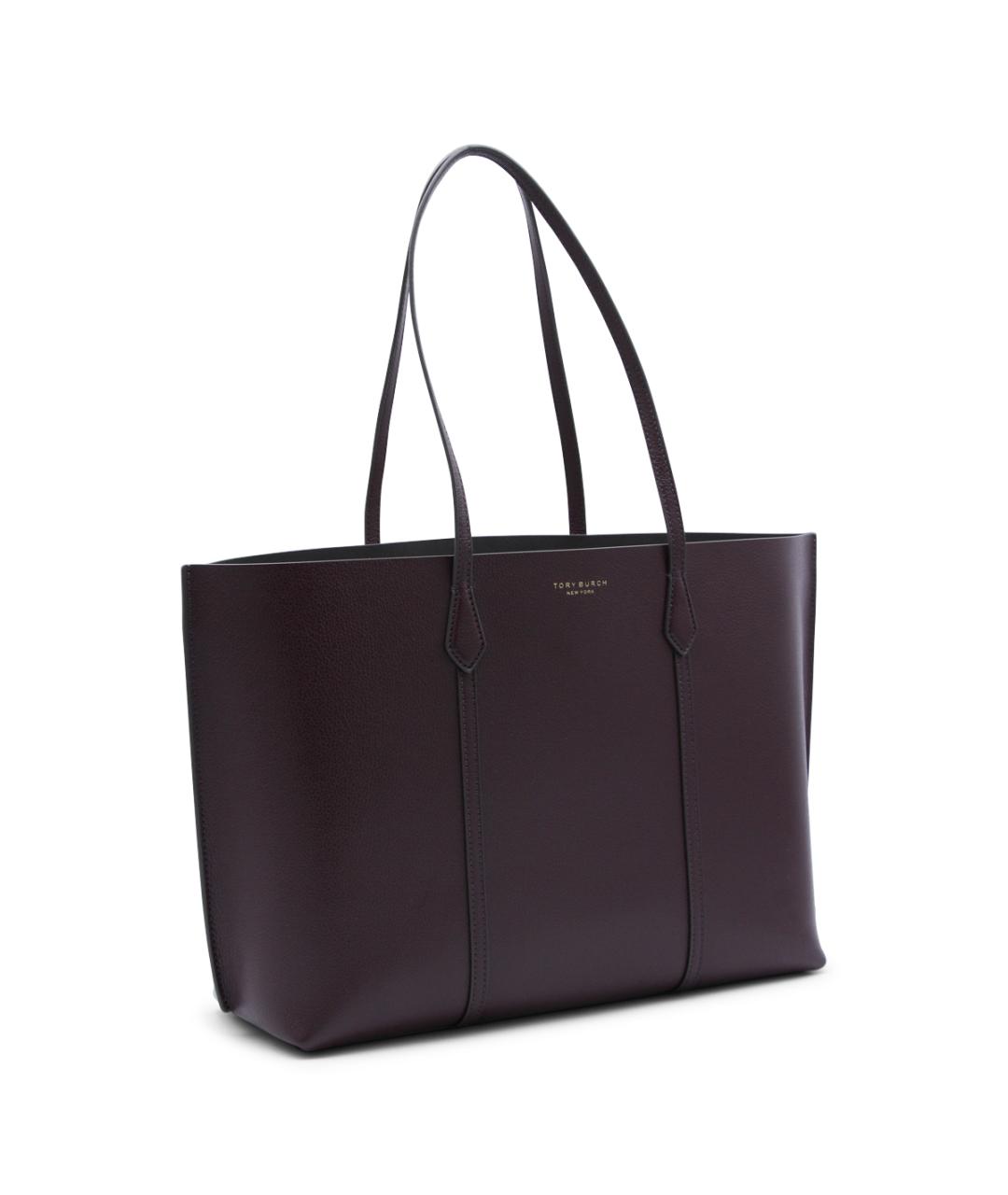 TORY BURCH Бордовая кожаная сумка тоут, фото 2