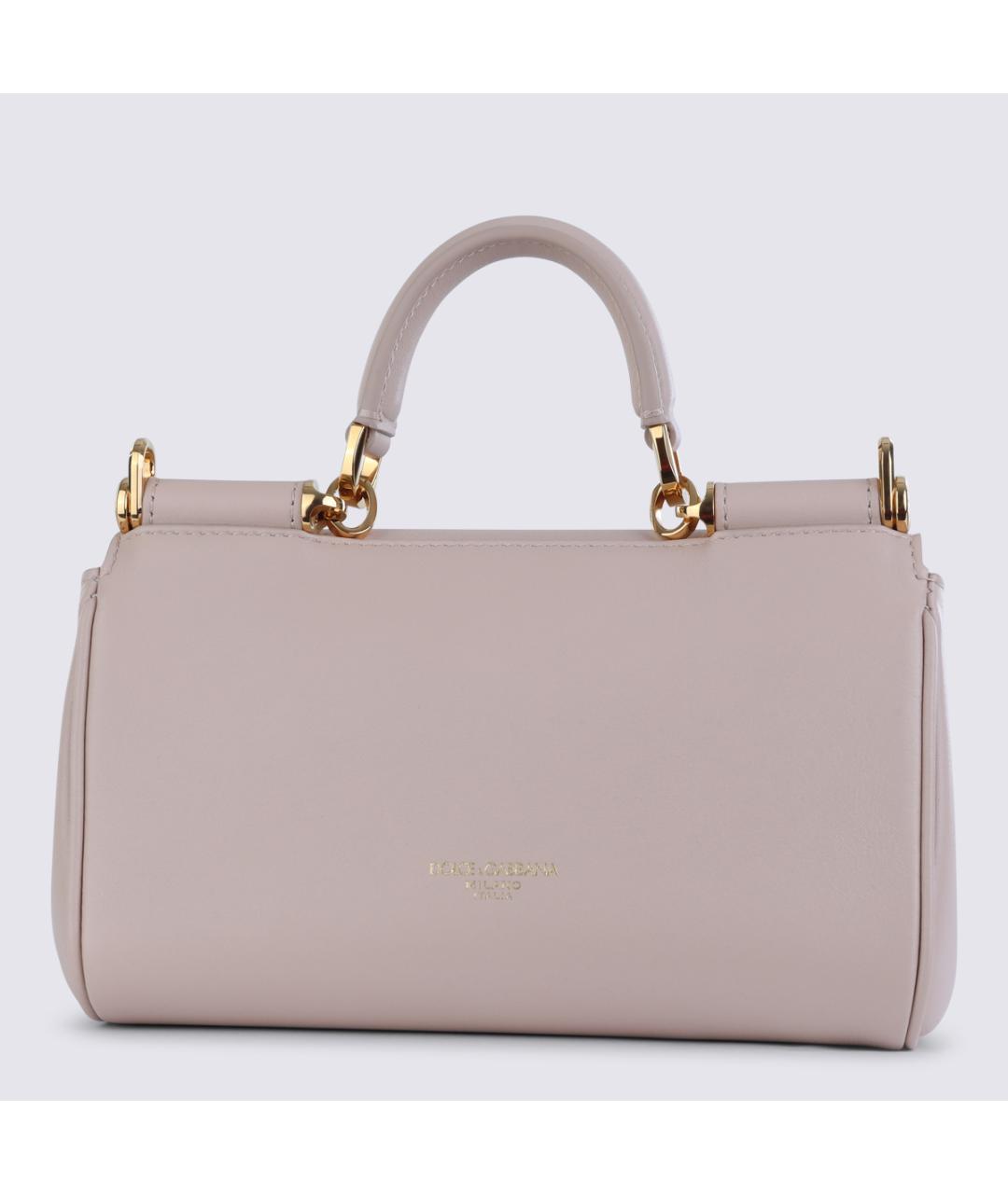 DOLCE&GABBANA Розовая кожаная сумка тоут, фото 4