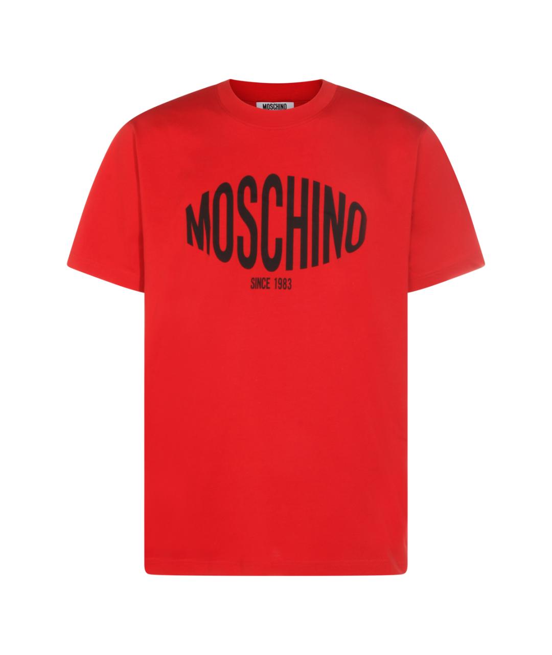 MOSCHINO Красная хлопковая футболка, фото 1