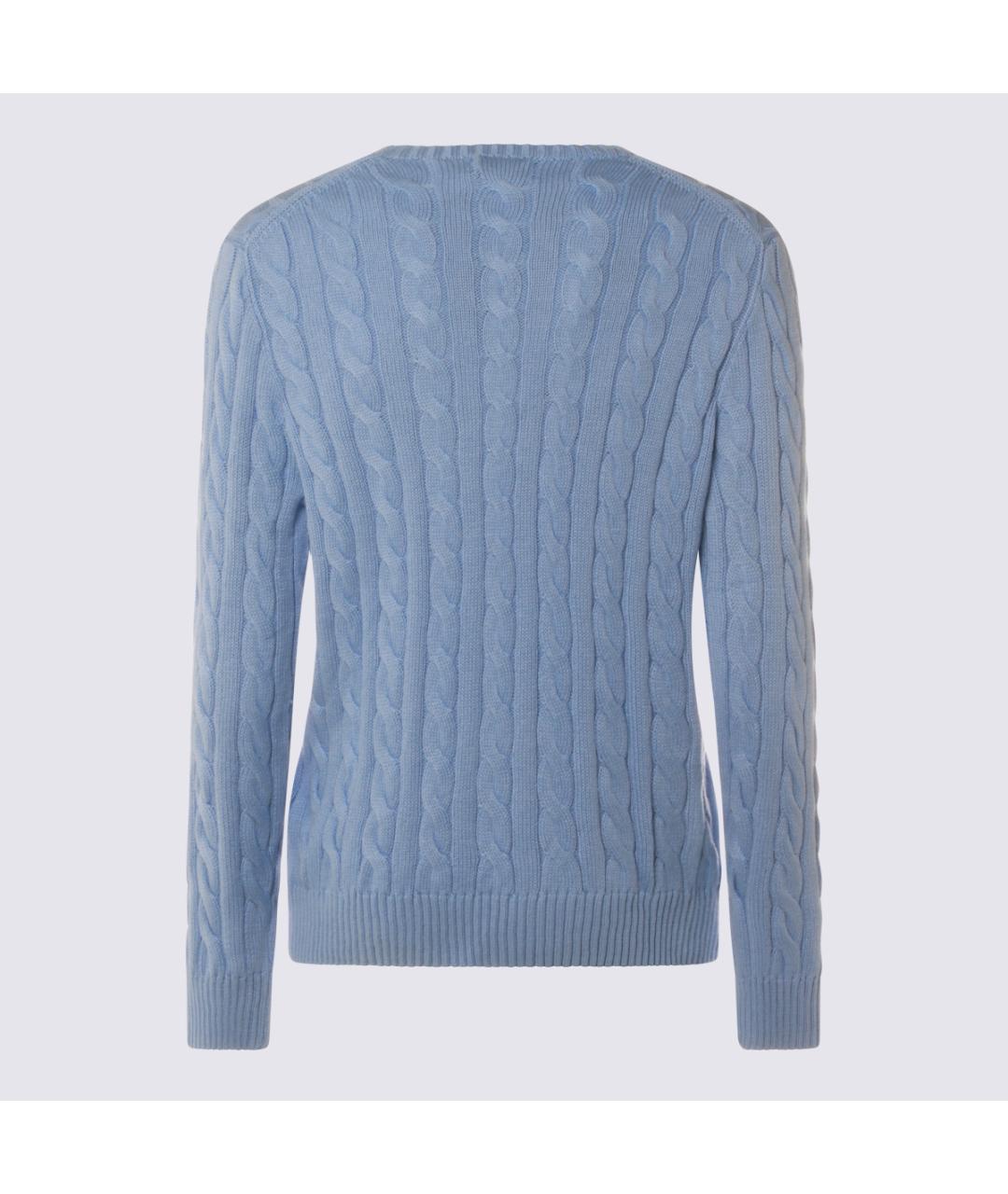POLO RALPH LAUREN Голубой хлопковый джемпер / свитер, фото 3