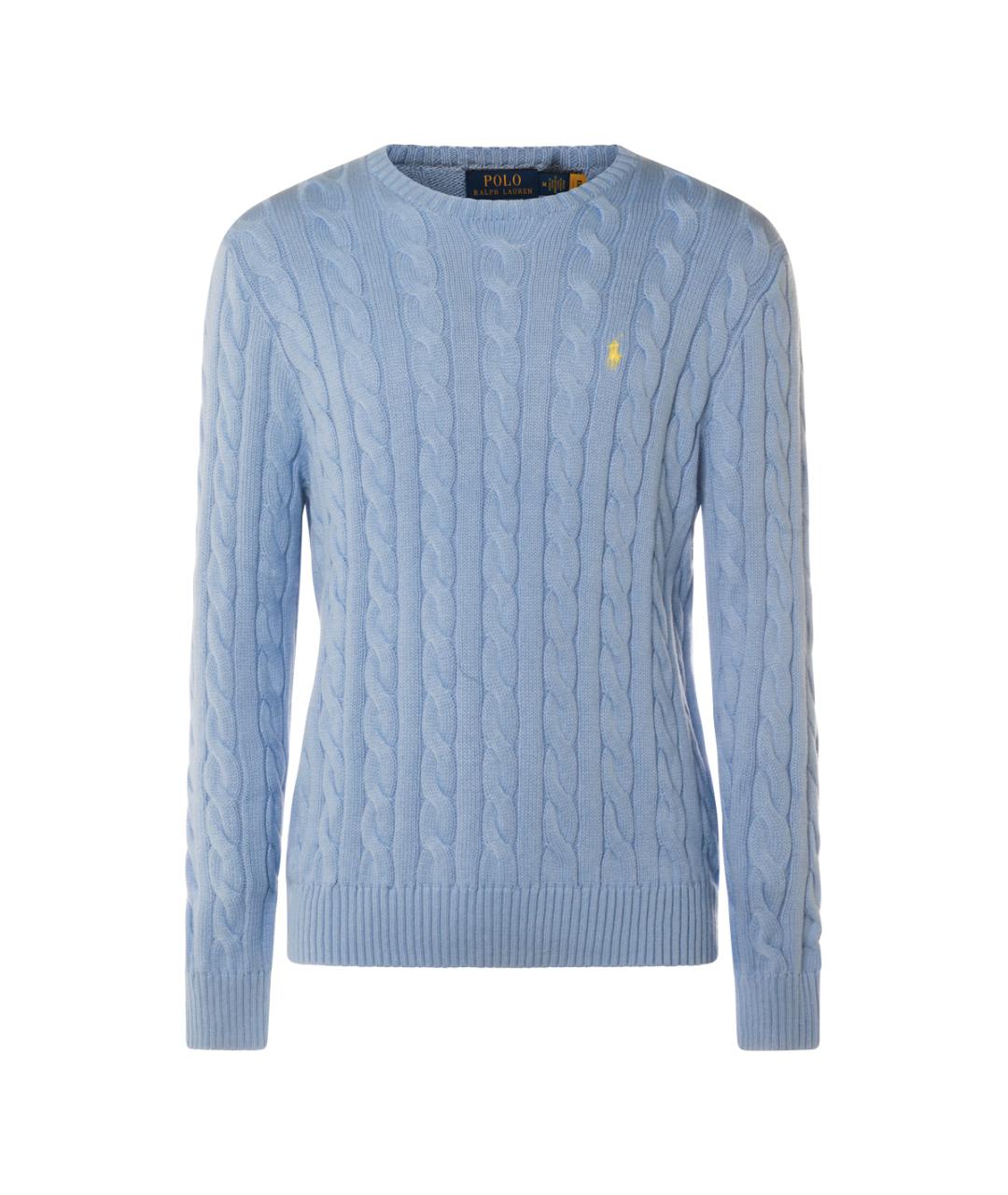 POLO RALPH LAUREN Голубой хлопковый джемпер / свитер, фото 1