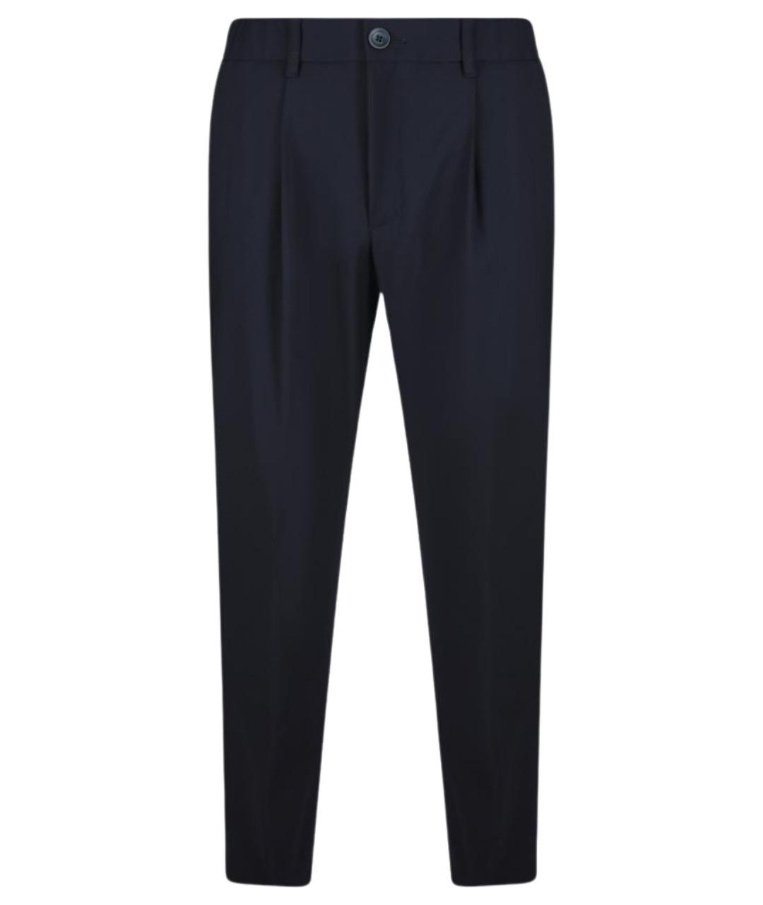 HERNO Темно-синие полиэстеровые повседневные брюки, фото 1