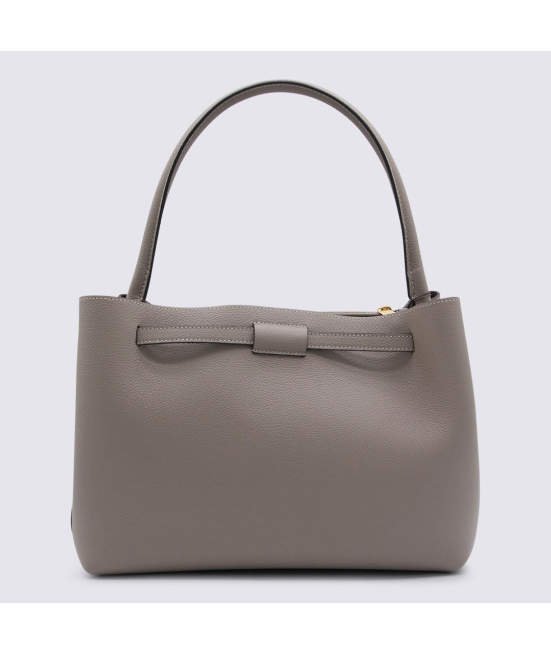 TOD'S Серая кожаная сумка тоут, фото 4