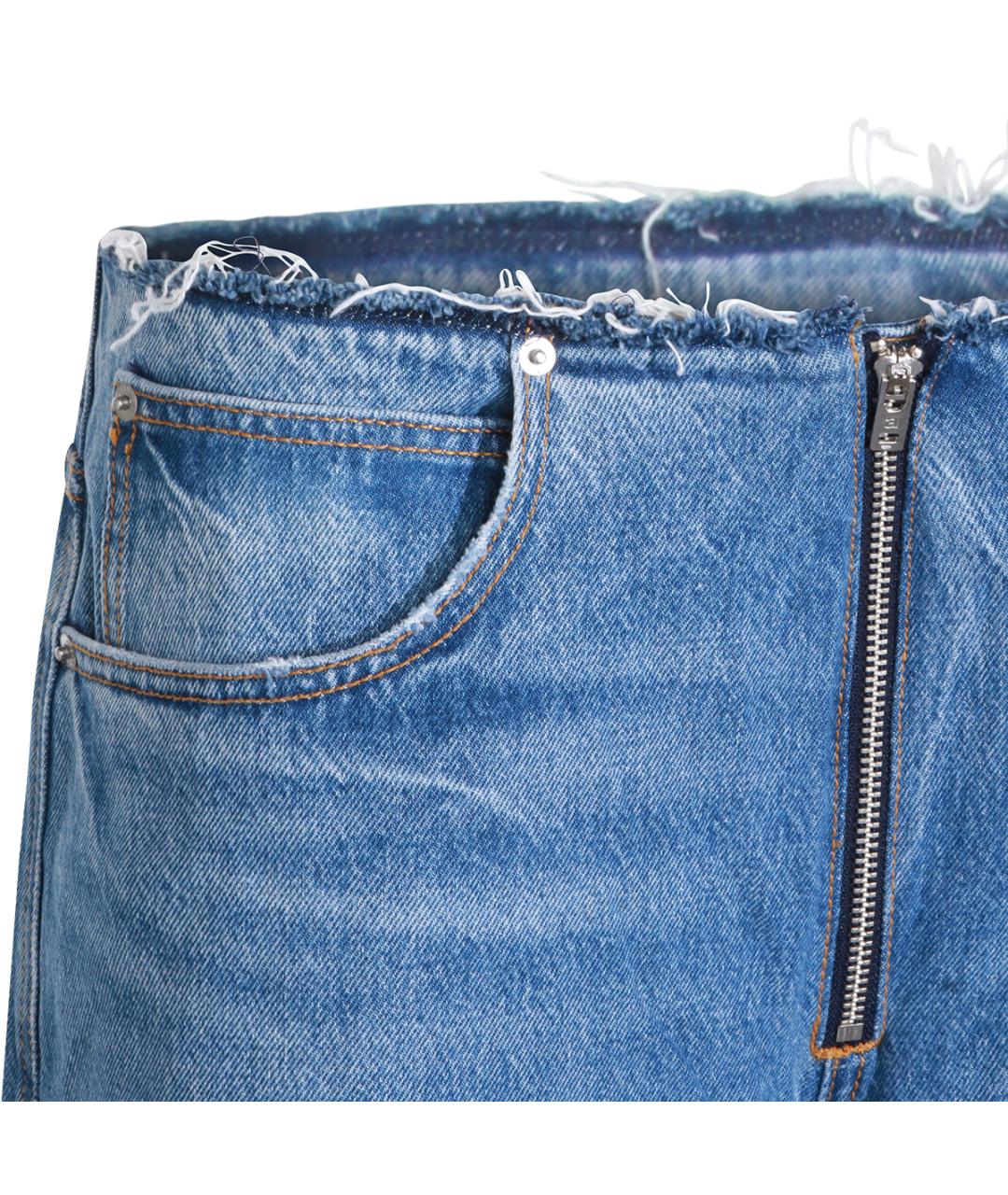 ALEXANDER WANG Синие хлопковые прямые джинсы, фото 3