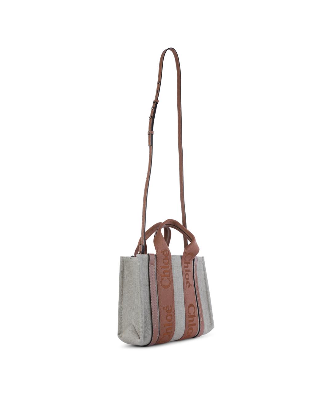 CHLOE Серая тканевая сумка тоут, фото 2