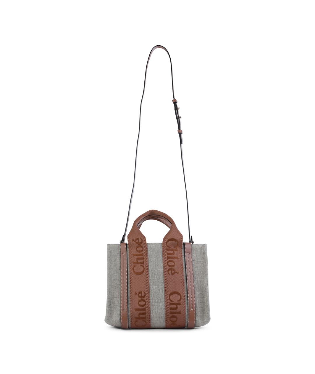 CHLOE Серая тканевая сумка тоут, фото 3