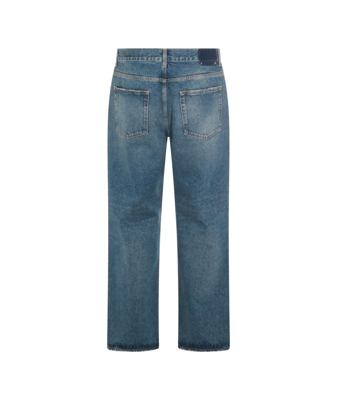GOLDEN GOOSE DELUXE BRAND Синие хлопковые прямые джинсы, фото 2
