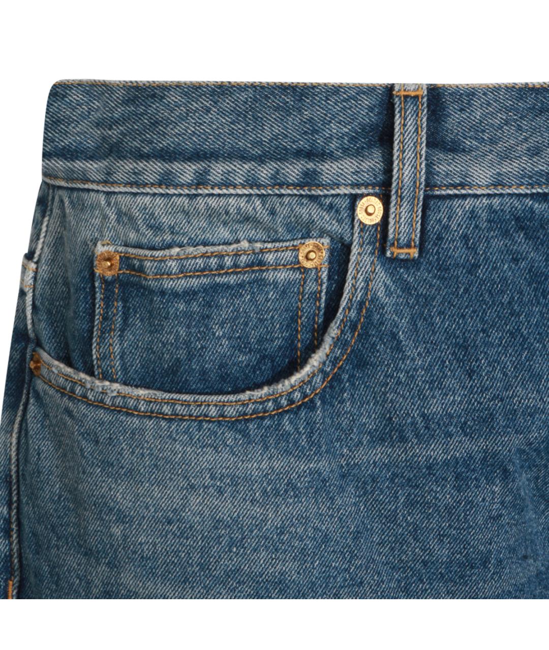 GOLDEN GOOSE DELUXE BRAND Синие хлопковые прямые джинсы, фото 3