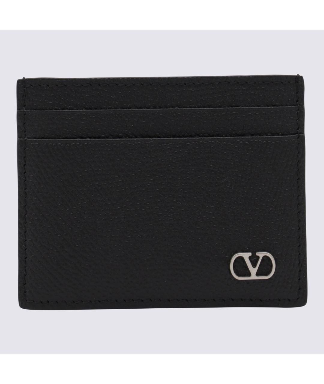 VALENTINO Черный кожаный кардхолдер, фото 3