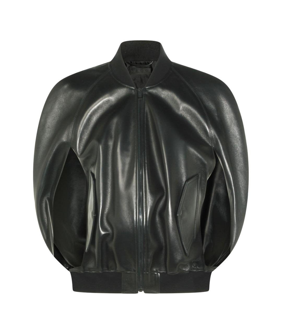 BALENCIAGA Черная кожаная куртка, фото 1