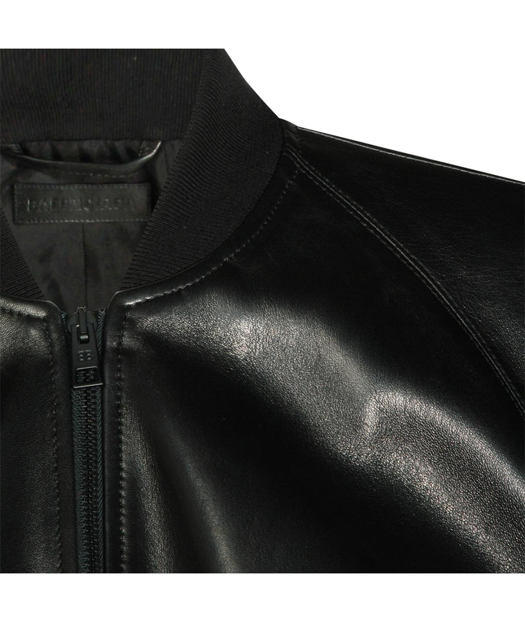 BALENCIAGA Черная кожаная куртка, фото 4
