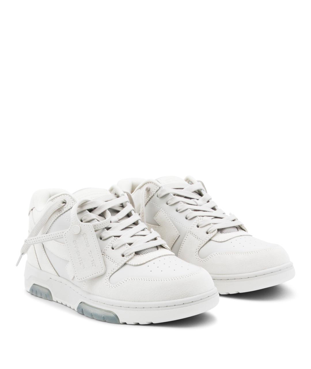 OFF-WHITE Бежевые кожаные низкие кроссовки / кеды, фото 2