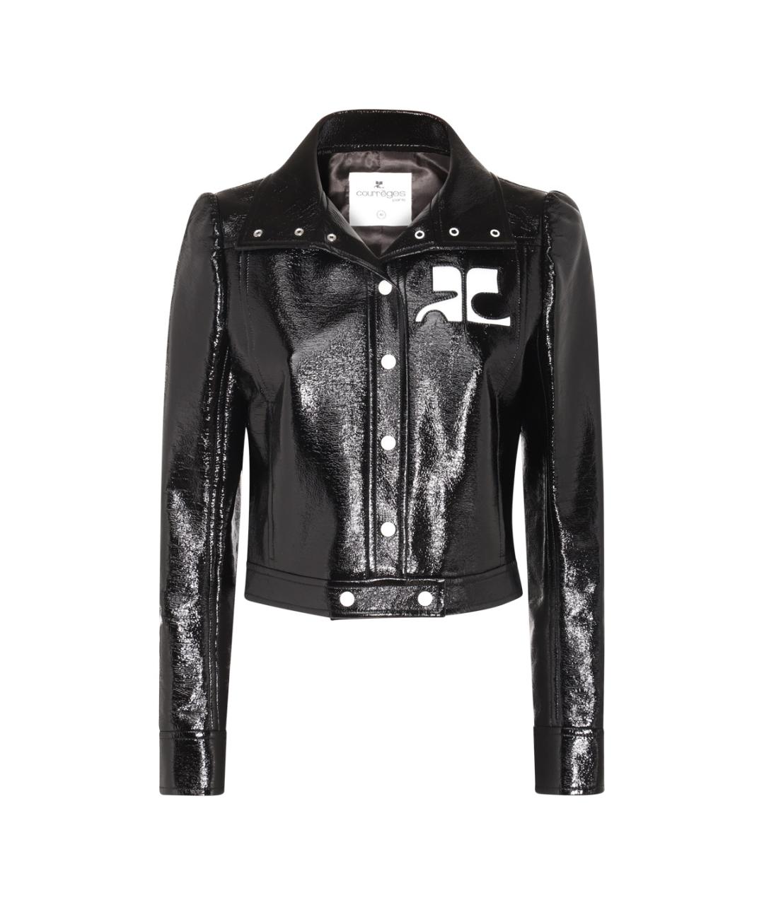 COURREGES Черная кожаная куртка, фото 1