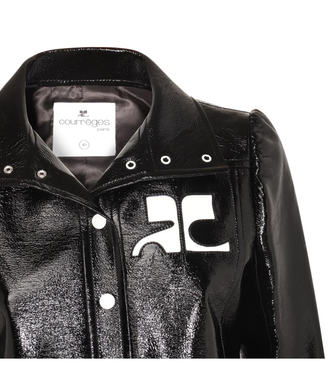 COURREGES Черная кожаная куртка, фото 4